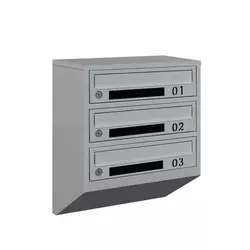 Почтовый ящик LEVMETAL многосекционный Е1-03.D на 3 секции Серый 475x390x200
