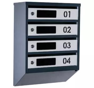 Почтовый ящик Галиндустрия многосекционный ЯП04D на 4 секции Антрацит серый 550×390×200